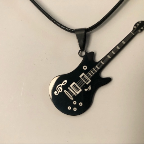 Other - Electric Guitar on leather 18” necklace